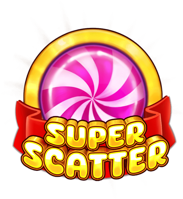 Super Scatter - sucette rose avec texte SUPER SCATTER